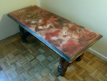 Hand painted table,  by Todosijević Mina
