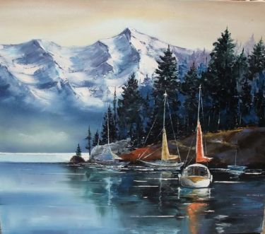 A mountainous Lake by Jovanović Milan