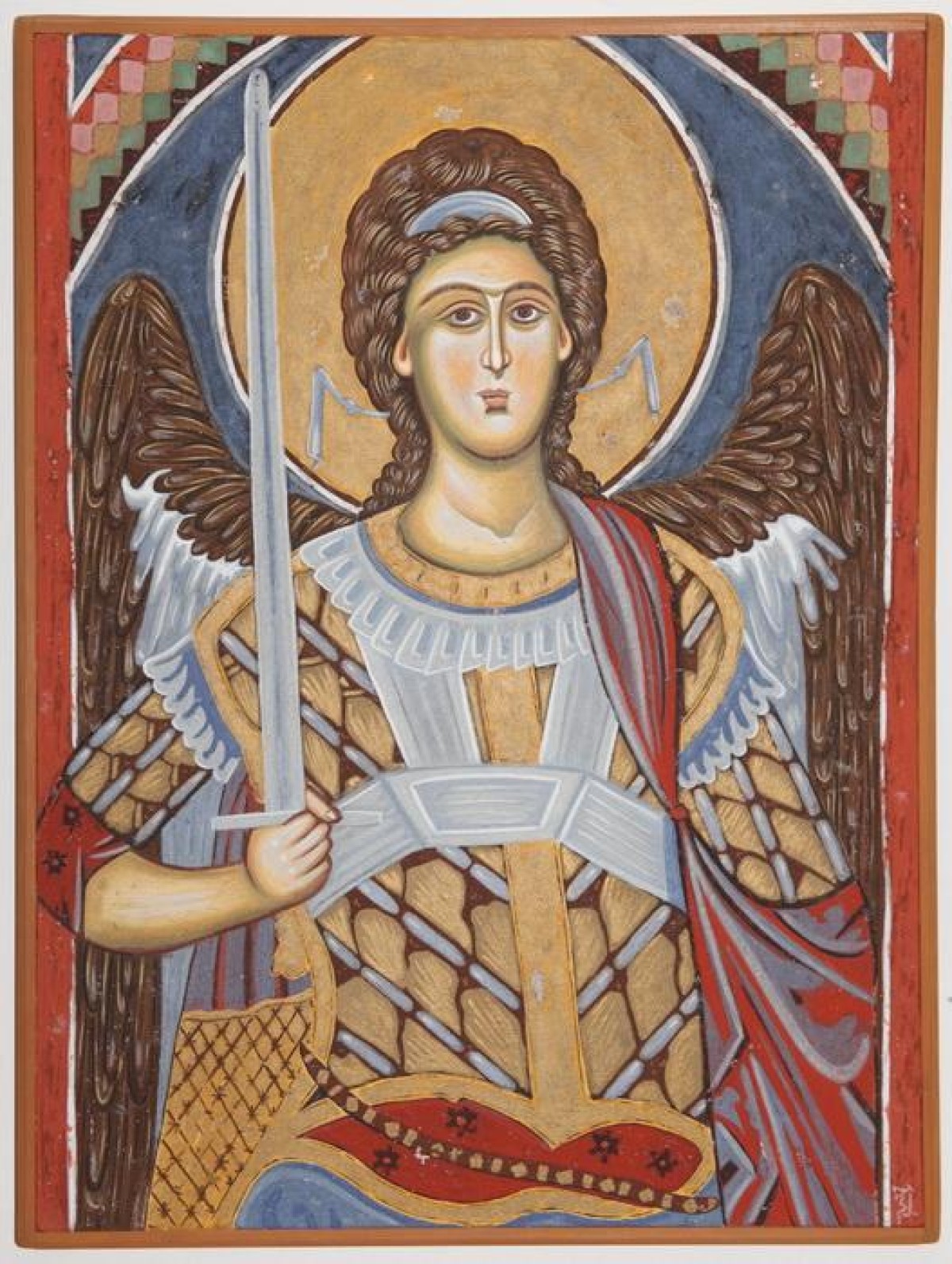 Serbia, Monastery Resava, The Archangel Michael, detail, kopi of fresco