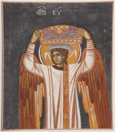 Serbia, Gracanica, The Divine liturgy, detail- Angel, copy of fresco