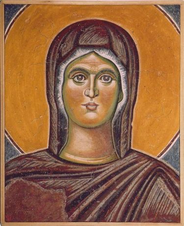 Serbia,Pec,Patriarchy, Ascansion of Christ,detail- Holy Virgin, copy of the fre