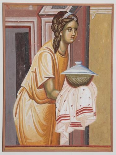 Serbia, Studenica, The Girl with gifts, copy of the fresco