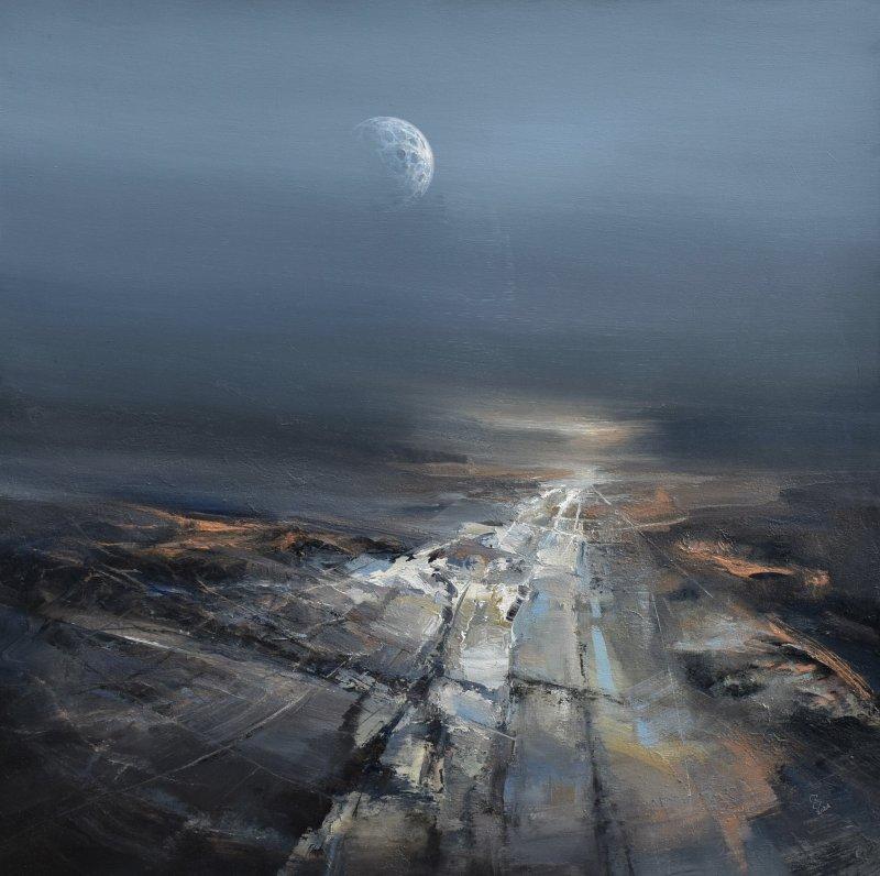 " Agartha - The Rising Of The Ancient Moon ", Painting Grozdanovski Ivan