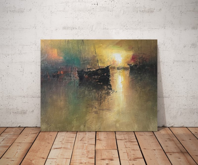 Harbor of destroyed dreams - Morning After, Painting Grozdanovski Ivan