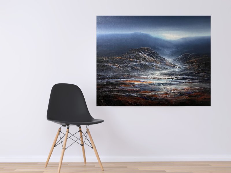 Agartha - Mountain misty stream, Painting Grozdanovski Ivan