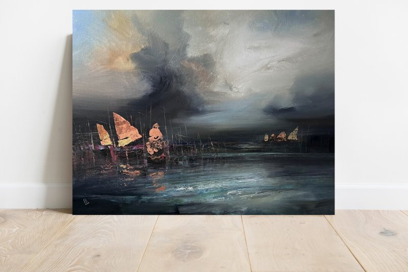 Harbor of destroyed dreams - Reverie in the shadows, Painting Grozdanovski Ivan