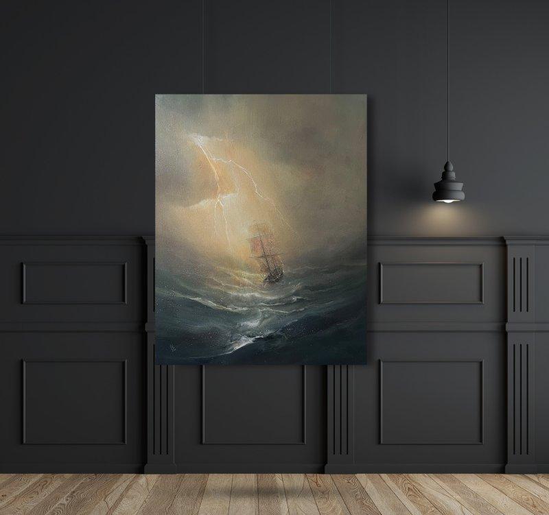 " Harbor of destroyed dreams - The Storms of Life 3 ", Painting Grozdanovski Ivan