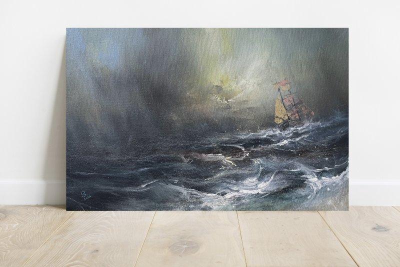 Harbor of destroyed dreams - The Storms of Life 4a, Painting Grozdanovski Ivan