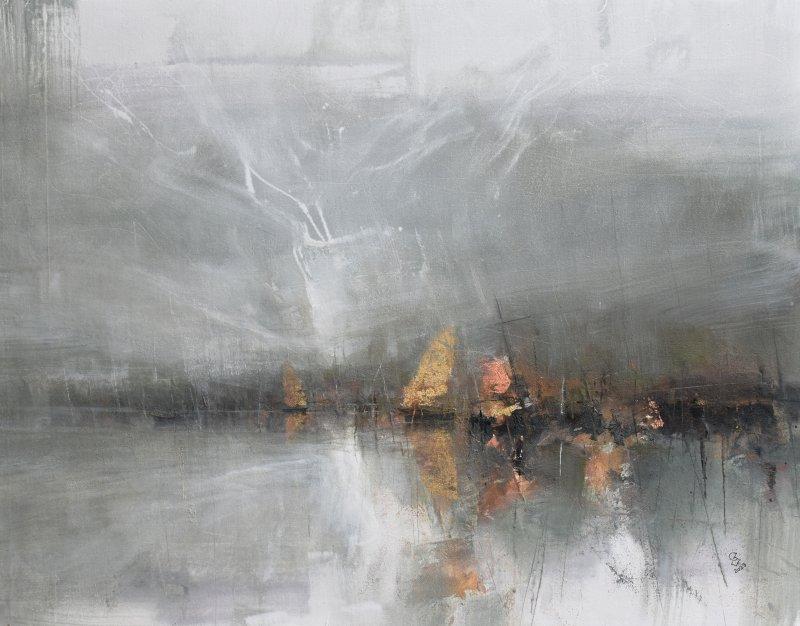 " Harbor of destroyed dreams - The more you dream, the farther you get ", Painting Grozdanovski Ivan