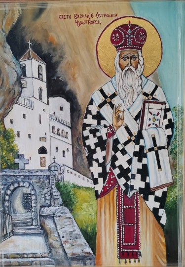 Sveti Vasilije Ostroški by Anica Mladenovic