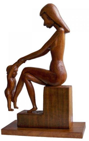 Mother with baby playing, fig 2