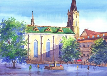 The courtyard of the Novi Sad Cathedral by Ševo Dejan