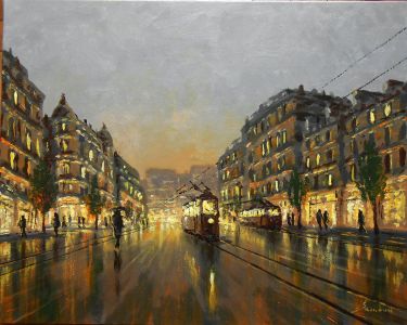Rainy boulevard by Borko Šainović