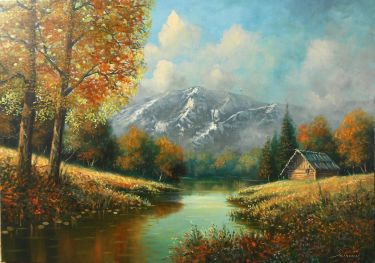 Landscape with mountain by Borko Šainović