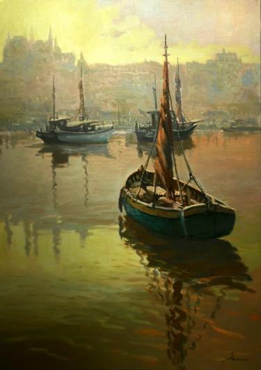 Morning in the harbor II by Borko Šainović