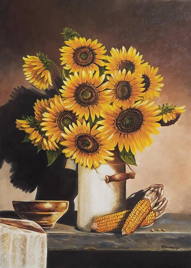 Sunflower and corn
