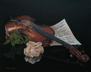 Violin and rose (b)