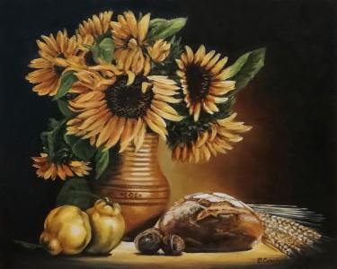 Sunflower and quince by Samardzija Olivera Olja