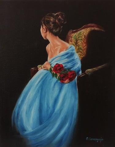 Girl with roses by Samardzija Olivera Olja
