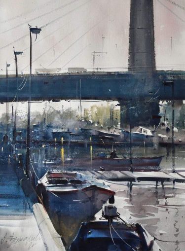 Morning under bridge on Ada,  by Djukaric Dusan