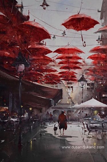 The world of red umbrellas