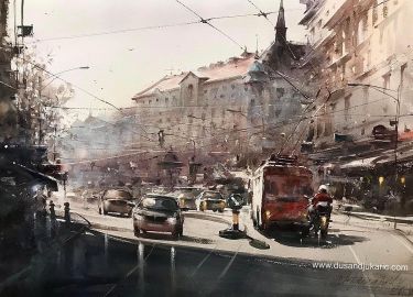 View of Terazije by Djukaric Dusan