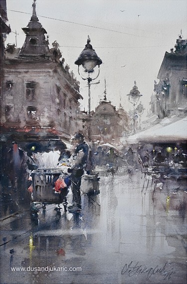 Street Chestnut Vendor by Djukaric Dusan