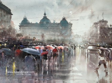 A walk between umbrellas by Djukaric Dusan