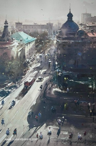 In the afternoon in Resavska street by Djukaric Dusan
