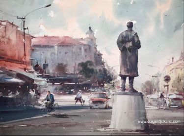 Flowers square in Šabac by Djukaric Dusan