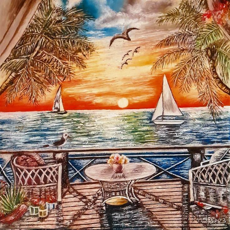On the beautiful blue sea