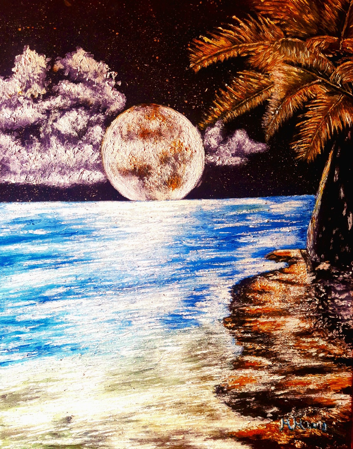 Moon touch sea