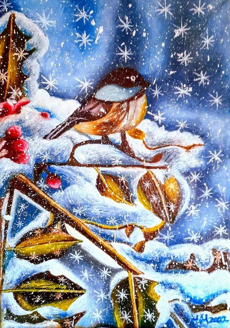 Sparrow in snow