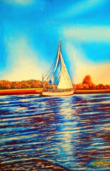 Sailboat in distance by Marija Mitrovic