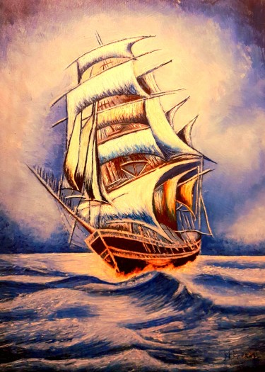 Ship on sea by Marija Mitrovic