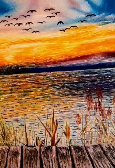 Reed in river by Marija Mitrovic