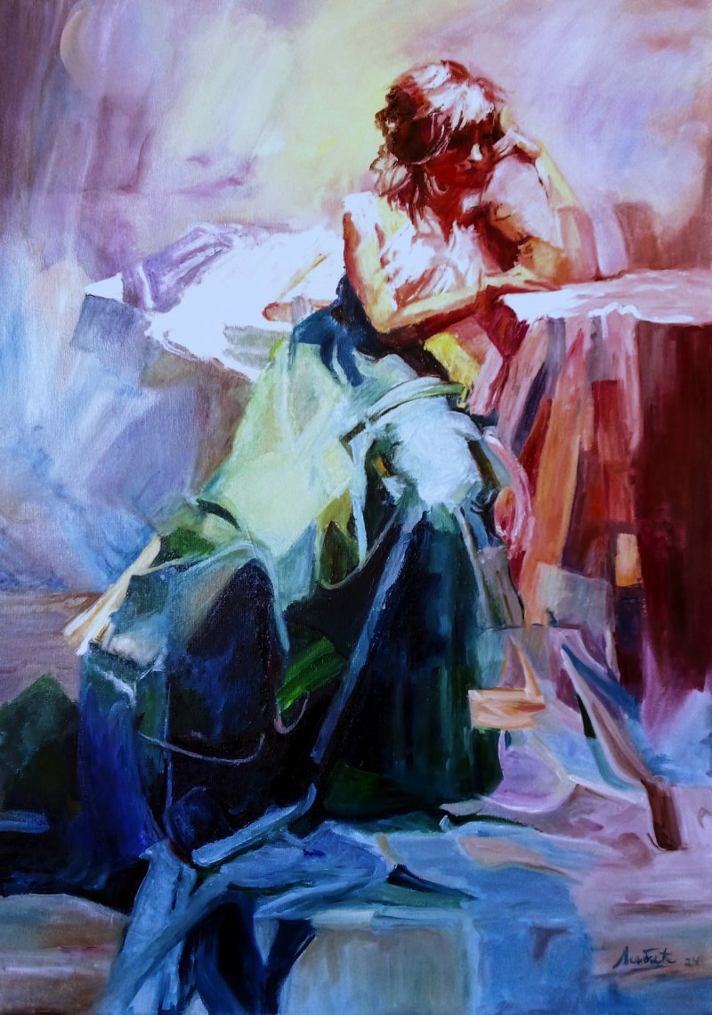 U  plavoj haljini, Painting Libic Stana