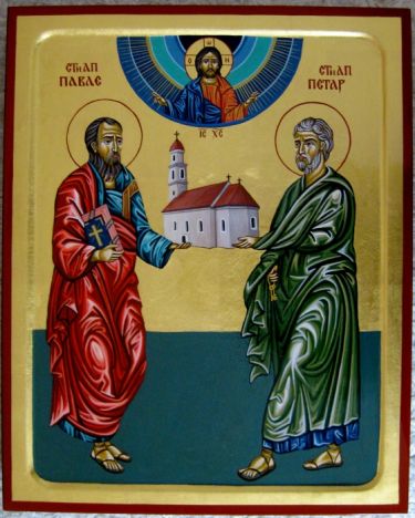 Ikona Sveti Apostoli Petar i Pavle 40x50 cm by ORTHODOX ICONS- artist Miloš Timotijević