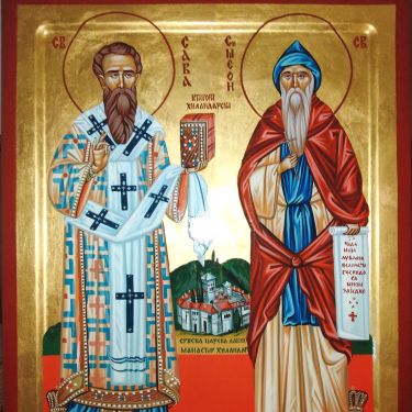 Ikona- Sveti Sava i Sveti Simeon 40x50cm by ORTHODOX ICONS- artist Miloš Timotijević
