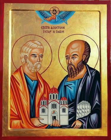 Ikona- Sveti Apostoli Petar i Pavle, dimenzije 50x40cm by ORTHODOX ICONS- artist Miloš Timotijević