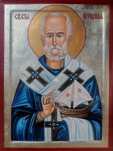 Ikona- Sveti Nikola, dimenzije 40x30 cm by ORTHODOX ICONS- artist Miloš Timotijević