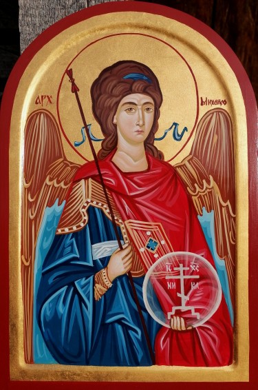 Orthodox icon Sveti Arhangel Mihailo 20x25 cm by ORTHODOX ICONS- artist Miloš Timotijević