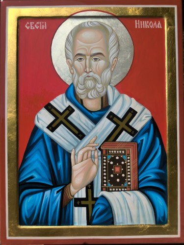 Orhodox icon Sveti Nikola dimensions 30x40 cm by ORTHODOX ICONS- artist Miloš Timotijević