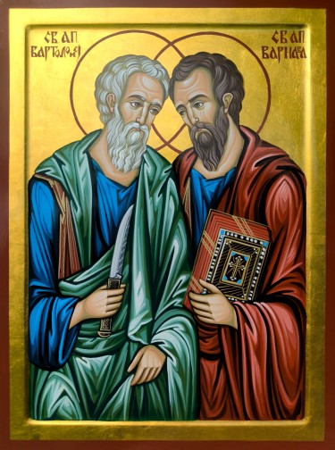 Orthodox icon Sveti Apostoli Vartolomej i Varnava 30x40 cm by ORTHODOX ICONS- artist Miloš Timotijević