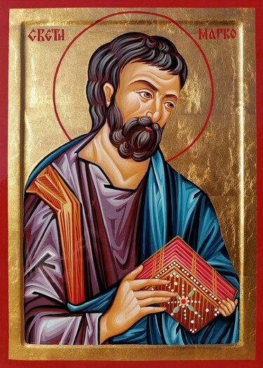Orthodox icon "SAINT MARKO" dimensions 26x36 cm by ORTHODOX ICONS- artist Miloš Timotijević