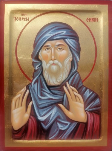Orthodox icon Sveti Jefrem Sirin dimensions 15x20 cm by ORTHODOX ICONS- artist Miloš Timotijević
