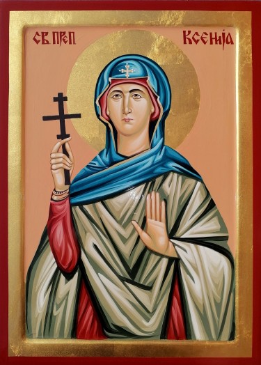 Sainth Ksenia of Rome by ORTHODOX ICONS- artist Miloš Timotijević