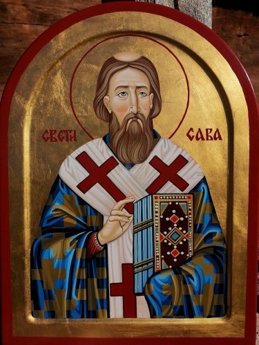 Orthodox icon Sveti Sava dimensions 40x30 cm by ORTHODOX ICONS- artist Miloš Timotijević
