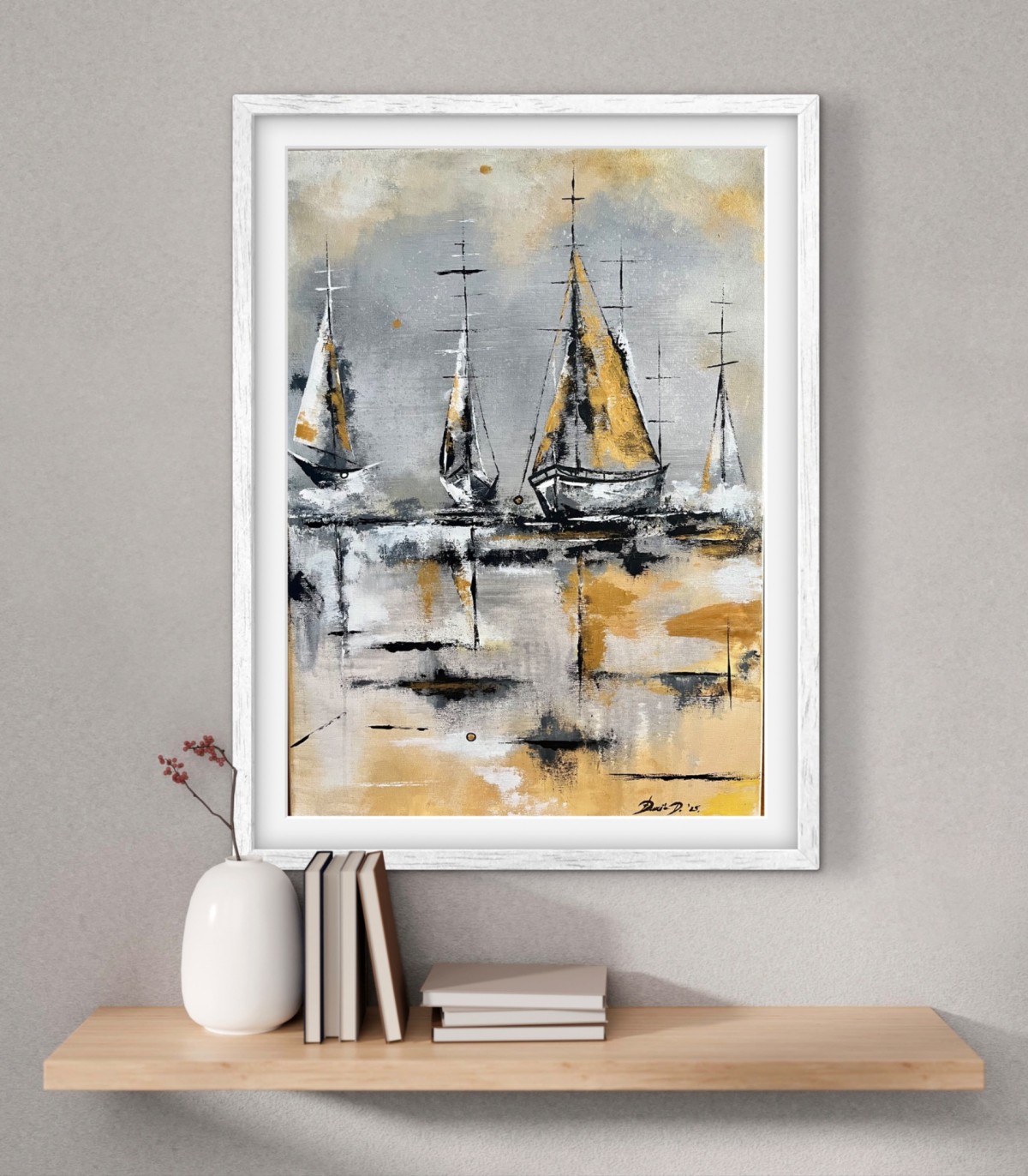 Gold sailboat