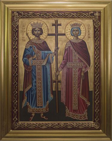 Emperor Constantine and Empress Jelena,  by Hadzi Milica Zada